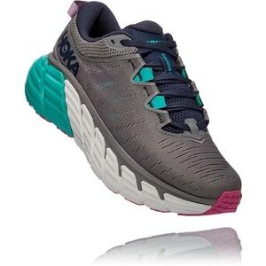 Hoka One One Women's Gray and Teal Athletic Shoes
